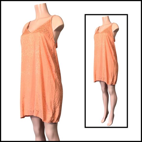 Nation LTD Penelope V Back Slip Dress in Tangerine SZ M $179 - Picture 4 of 11